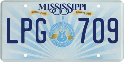 MS license plate LPG709