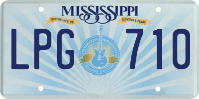 MS license plate LPG710