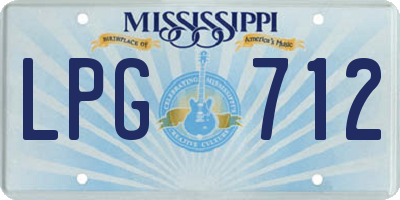 MS license plate LPG712