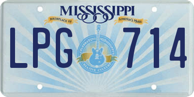 MS license plate LPG714