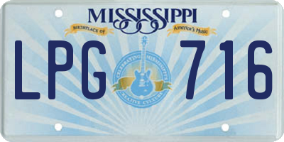 MS license plate LPG716