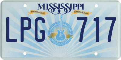 MS license plate LPG717