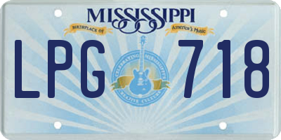 MS license plate LPG718
