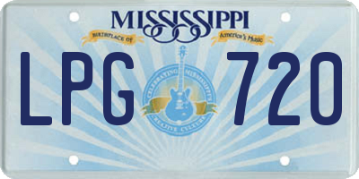 MS license plate LPG720