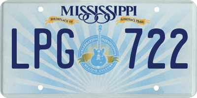 MS license plate LPG722