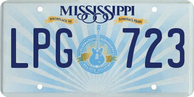 MS license plate LPG723