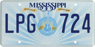 MS license plate LPG724