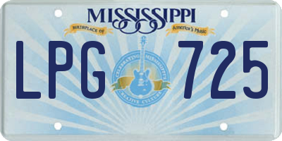 MS license plate LPG725