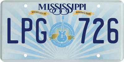 MS license plate LPG726