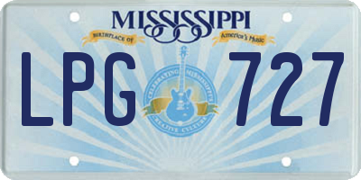 MS license plate LPG727
