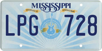 MS license plate LPG728