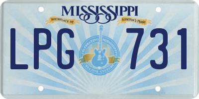 MS license plate LPG731
