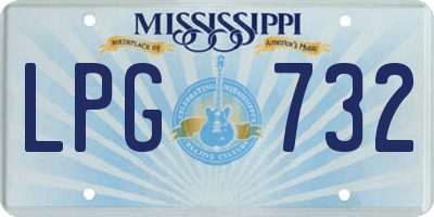 MS license plate LPG732