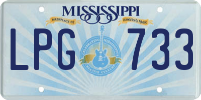 MS license plate LPG733