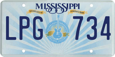 MS license plate LPG734