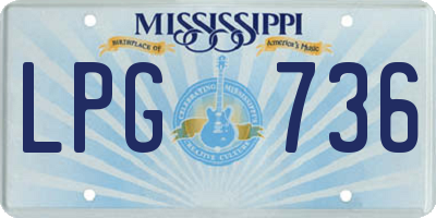 MS license plate LPG736