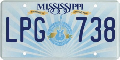 MS license plate LPG738
