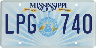MS license plate LPG740