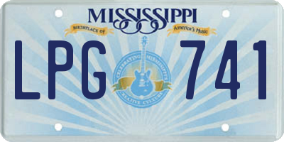 MS license plate LPG741