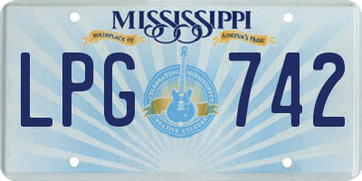 MS license plate LPG742