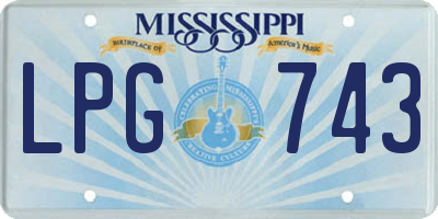 MS license plate LPG743