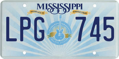 MS license plate LPG745