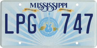 MS license plate LPG747
