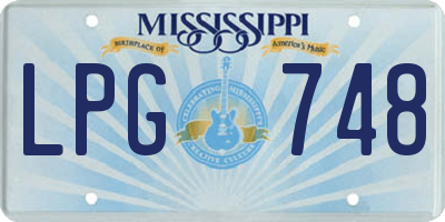 MS license plate LPG748