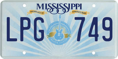 MS license plate LPG749