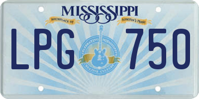 MS license plate LPG750