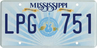 MS license plate LPG751