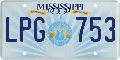 MS license plate LPG753
