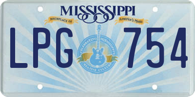 MS license plate LPG754