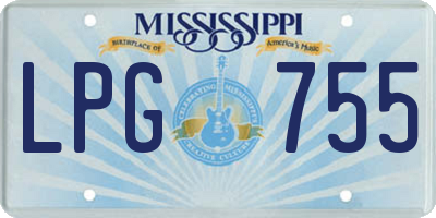 MS license plate LPG755