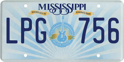 MS license plate LPG756