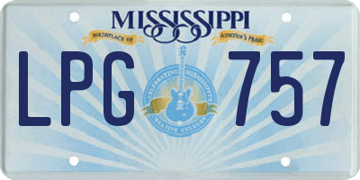 MS license plate LPG757