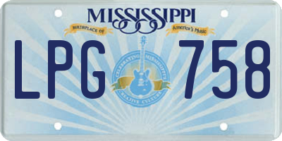 MS license plate LPG758