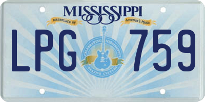 MS license plate LPG759