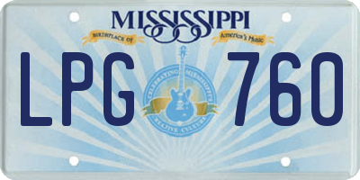 MS license plate LPG760