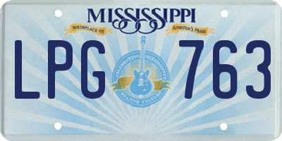MS license plate LPG763