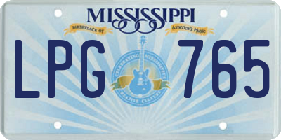 MS license plate LPG765