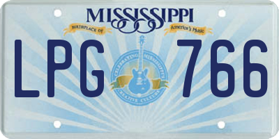 MS license plate LPG766