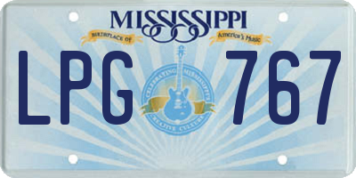 MS license plate LPG767