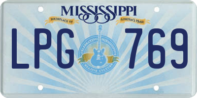 MS license plate LPG769