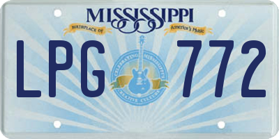 MS license plate LPG772