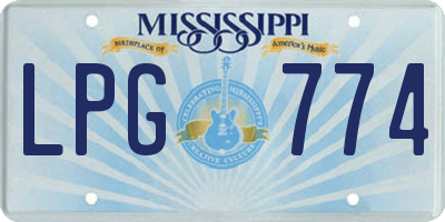 MS license plate LPG774