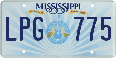 MS license plate LPG775