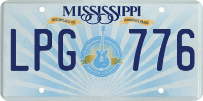 MS license plate LPG776