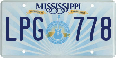 MS license plate LPG778