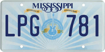 MS license plate LPG781